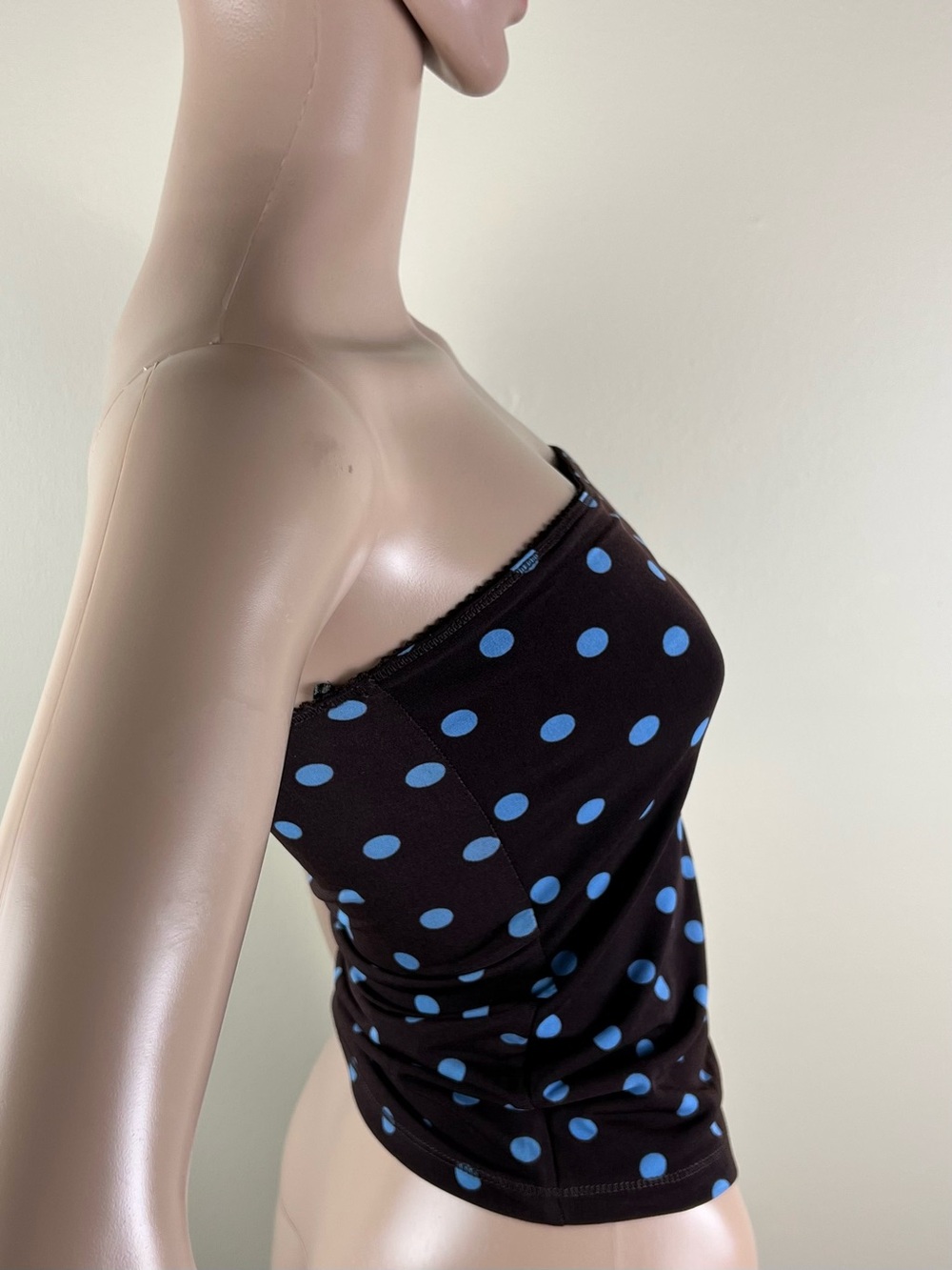 NEW ZARA BROWN POLKA DOT BANDEAU TOP - Picture 5 of 8